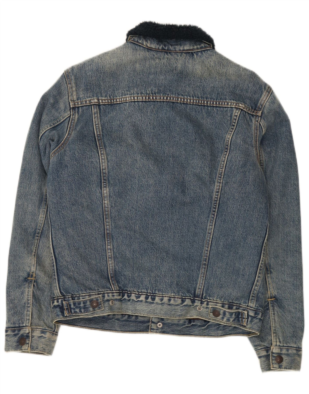 Levi's Mens Sherpa Denim Jacket UK 36 Small Blue Cotton
