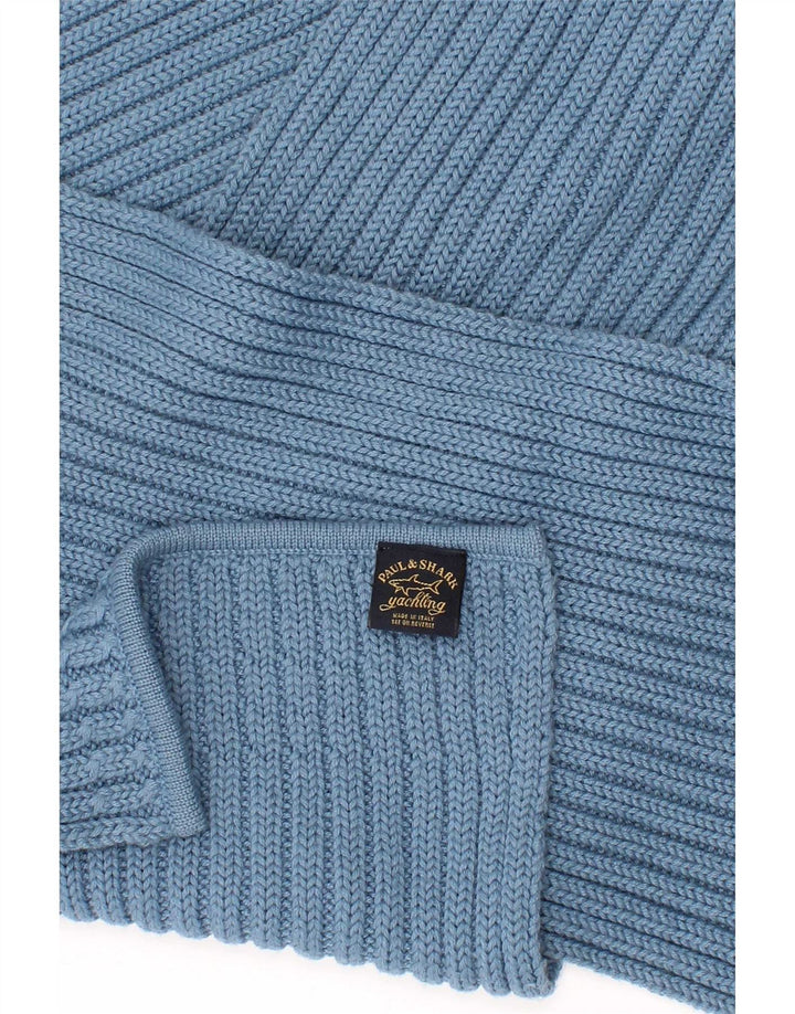 Paul & Shark Mens Knit Rectangle Scarf One Size Blue