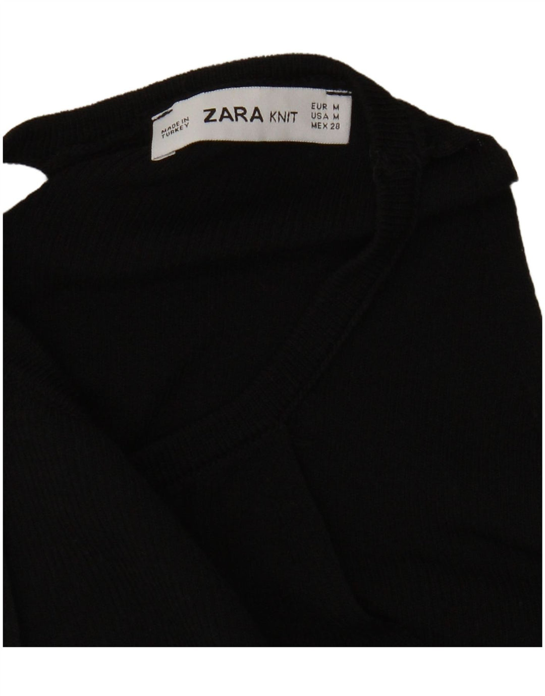 Zara Womens Crop Halter Top UK 12 Medium Black
