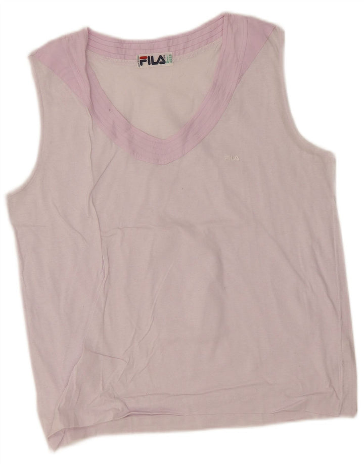 Fila Womens Vest Top US 12 Large Purple Cotton