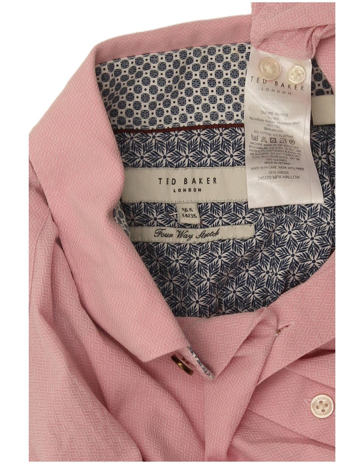 Ted Baker Herreskjorte str. 16 1/2 Large Pink Geometric Cotton