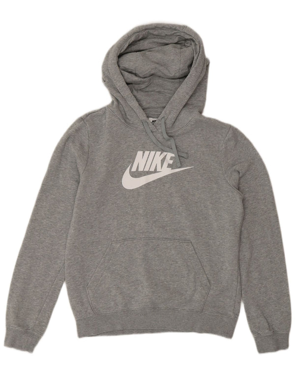 Nike Pull à capuche surdimensionné graphique pour femme UK 6 XS Gris Coton