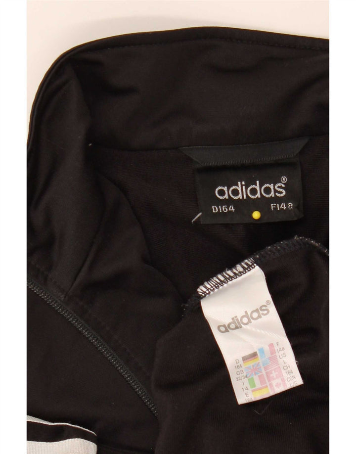 Adidas Boys Tracksuit Top Jacket 13-14 Years Black Polyester