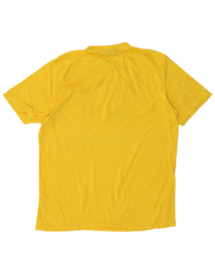 Fila Mens Graphic T-Shirt Top Medium Yellow Cotton