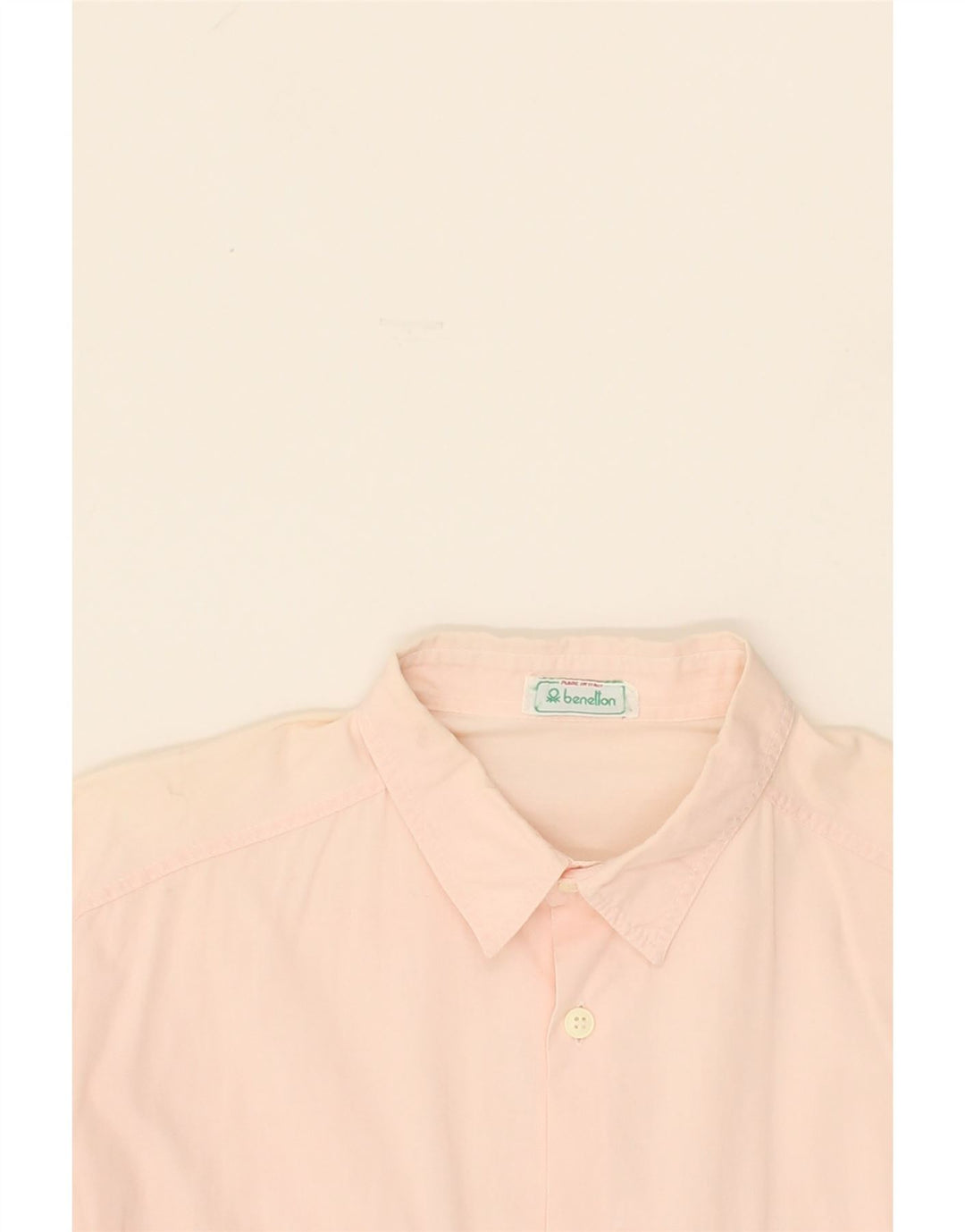 BENETTON Mens Shirt Large Pink Cotton Vintage Benetton and Second-Hand Benetton from Messina Hembry 