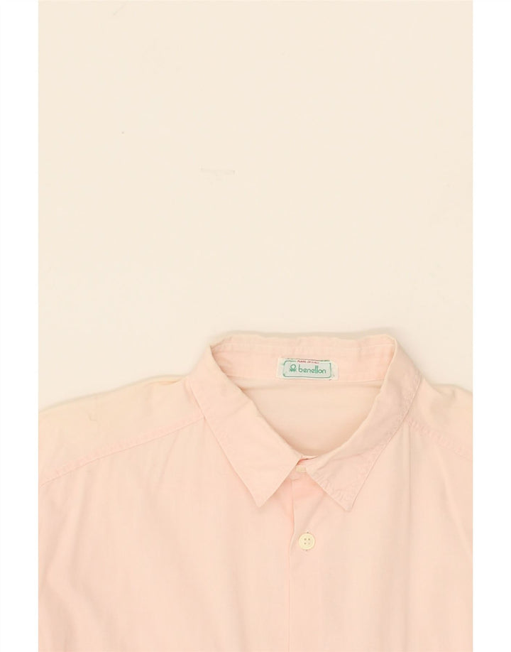 BENETTON Mens Shirt Large Pink Cotton Vintage Benetton and Second-Hand Benetton from Messina Hembry 
