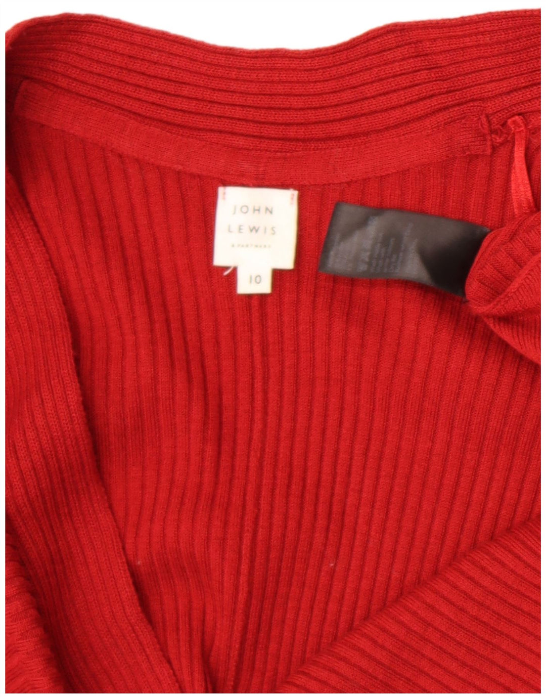 Maglione cardigan aperto oversize da donna John Lewis UK 10 piccolo poliestere rosso