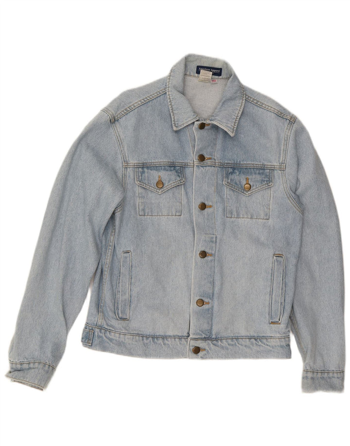 American Apparel Mens Denim Jacket UK 38 Medium Blue Cotton