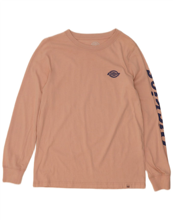 Dickies Womens Graphic Top Long Sleeve UK 12 Medium Pink