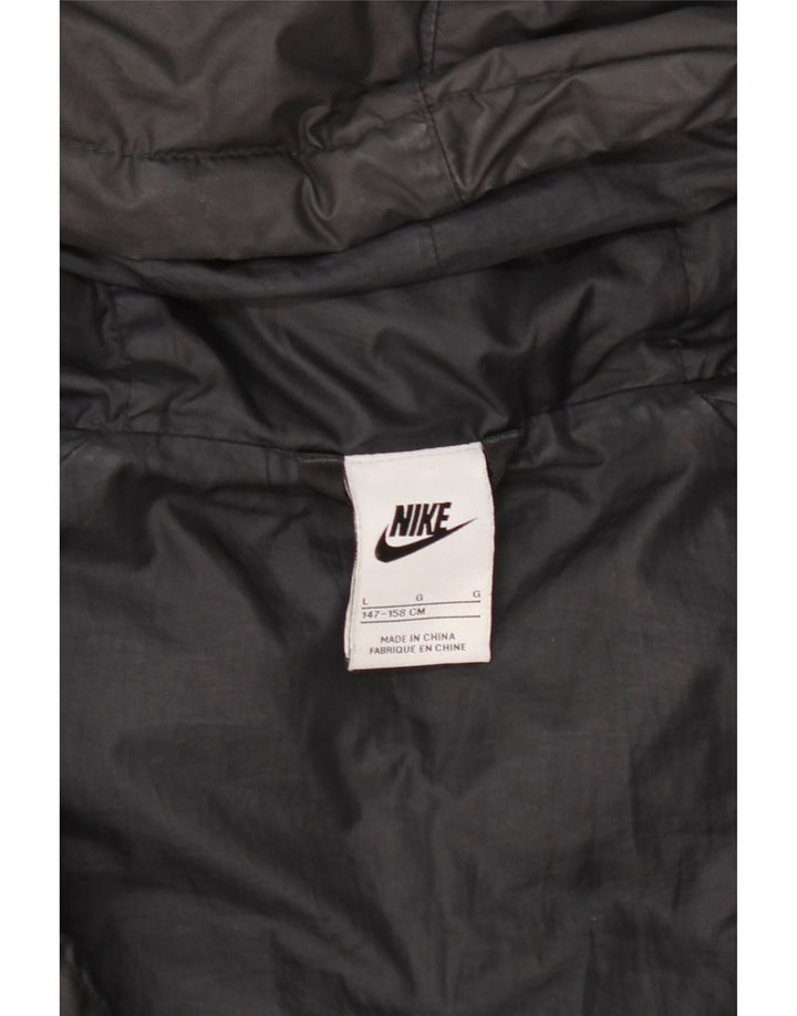 Утепленная куртка с капюшоном Nike для мальчиков 12–13 лет, большая черная полиэстер