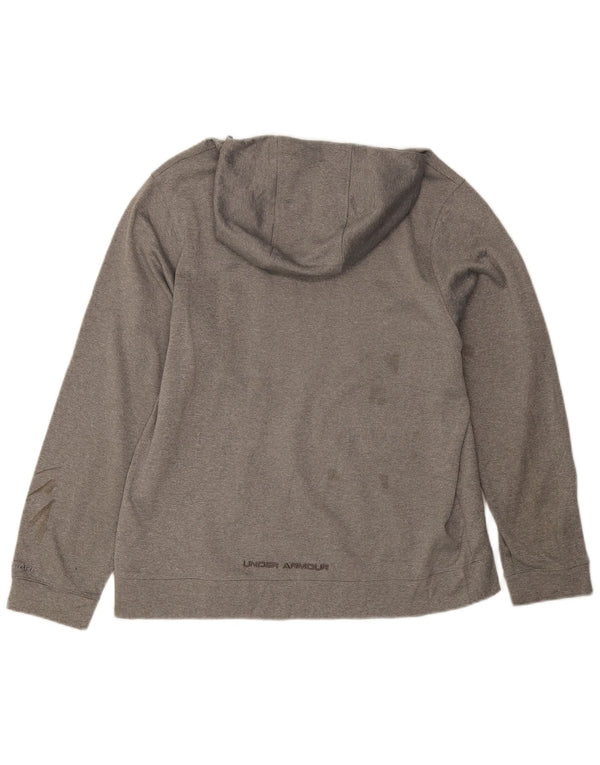 Felpa con cappuccio grafica da uomo Under Armour, vestibilità ampia, grigio medio screziato