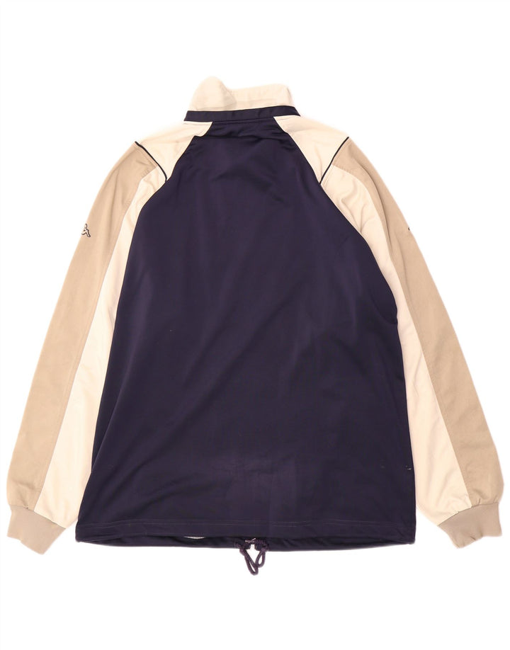 Kappa Mens Tracksuit Top Jacket Large Navy Blue Colourblock
