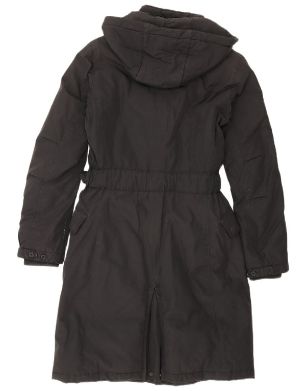 Woolrich Abrigo acolchado con capucha para mujer UK 6 XS Algodón negro