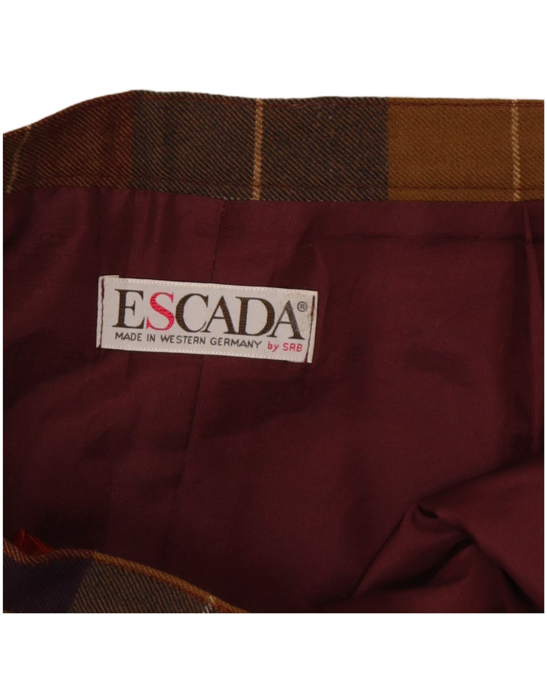 Escada Womens Pleated A-Line Skirt W30 Medium Multicoloured Plaid Wool