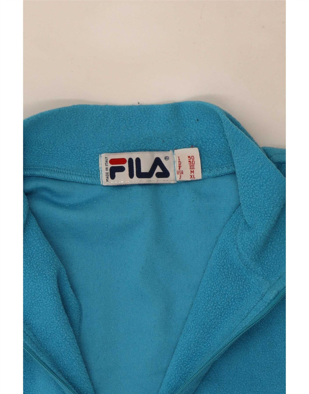 Fila Mens Zip Neck Fleece Jumper IT 50 Medium Blue