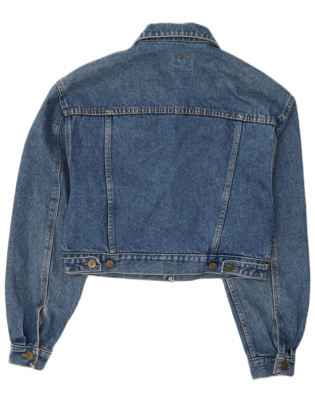 Stefanel Dame Crop Denim Jacket UK 12 Medium Blue