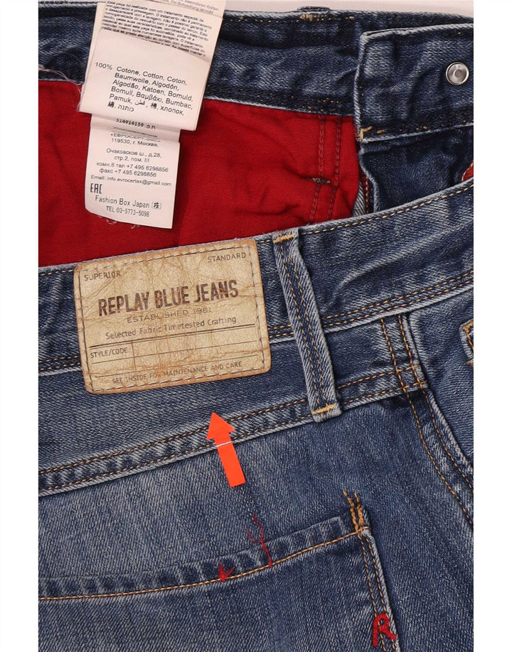 Replay Mens Slim Jeans W32 L32 Blue Cotton