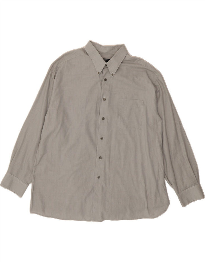 DOCKERS Mens Shirt Size 17 1/2 XL Grey Houndstooth Cotton Vintage Dockers and Second-Hand Dockers from Messina Hembry 