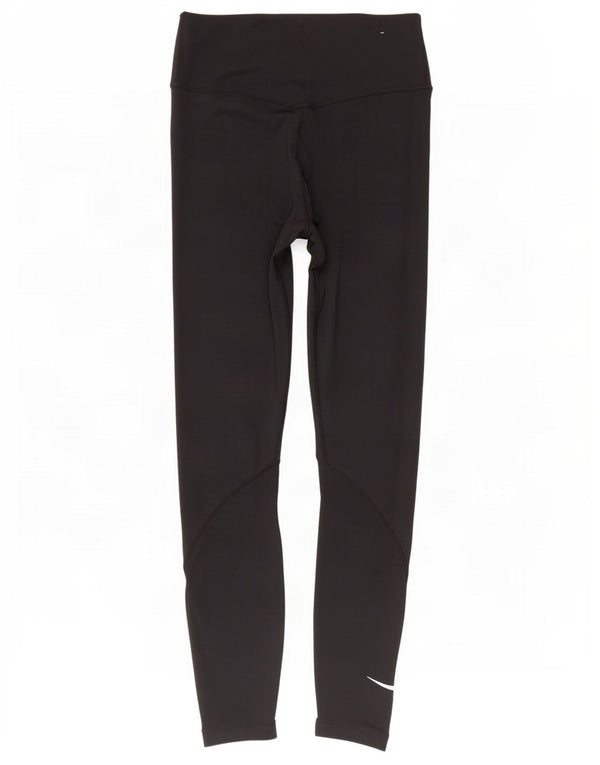 Nike Womens Dri Fit Leggings UK 8 Small Black Polyester
