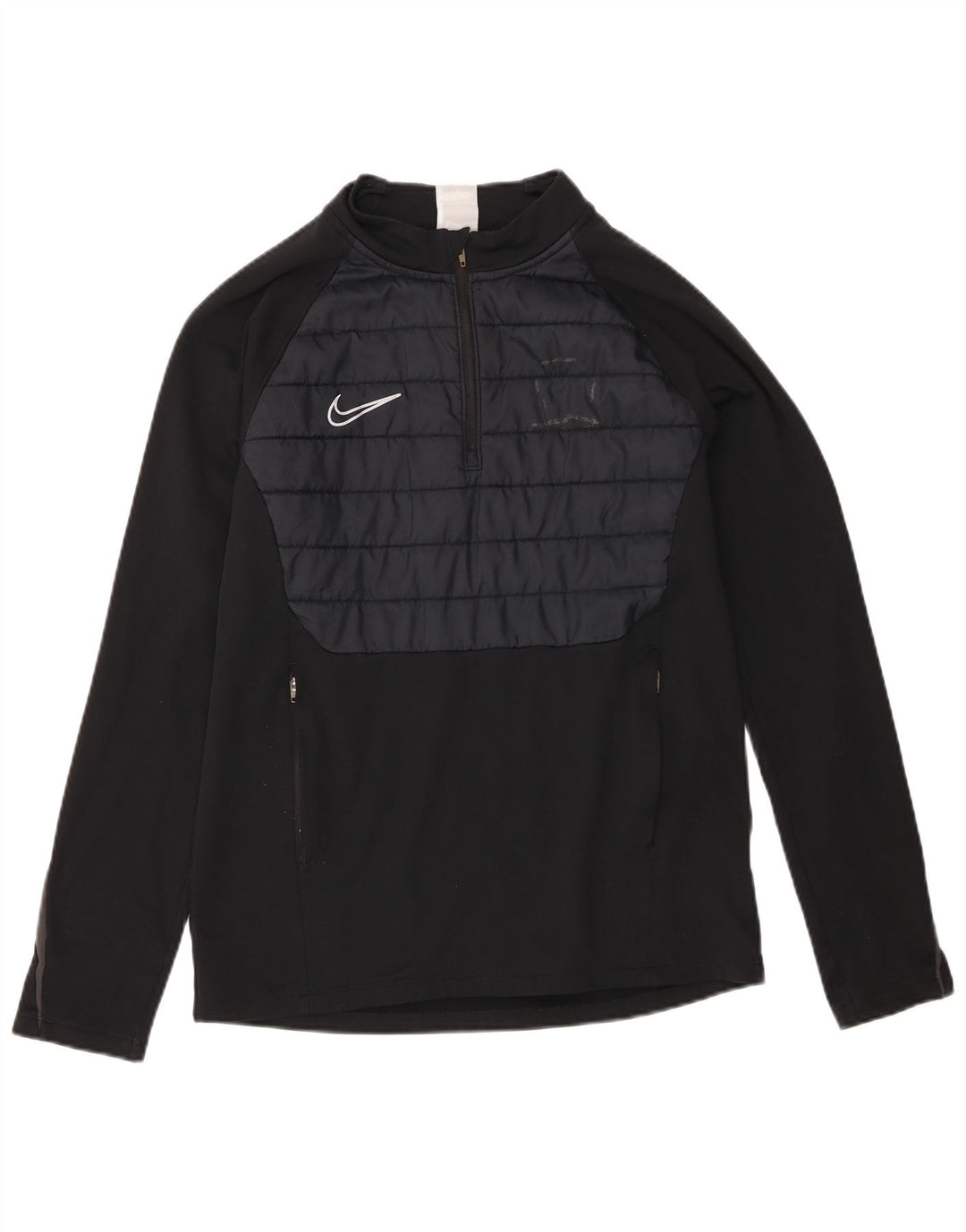 Nike Mens Therma-Fit Pullover Tracksuit Top Medium Black Colourblock