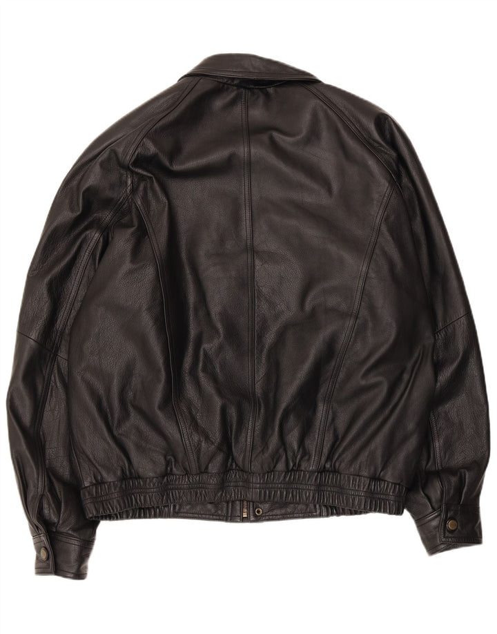Ivy Crew Veste en cuir pour homme UK 40 Large Noir