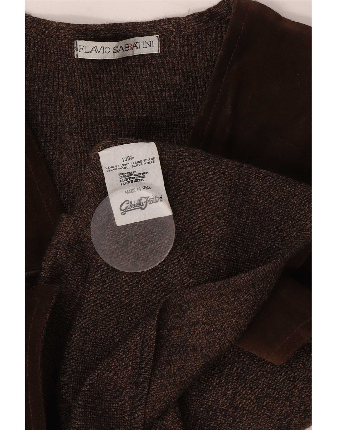 Flavio Castellani Mens Waistcoat IT 50 Medium Brown Virgin Wool