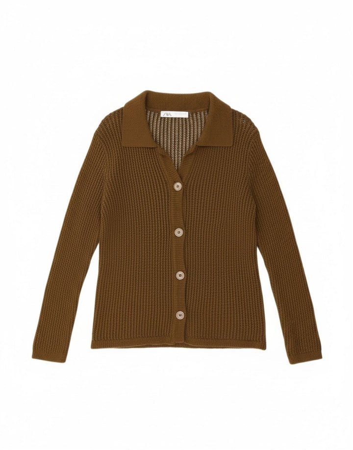 Zara Womens Oversized Cardigan Sweater UK 10 Small Green