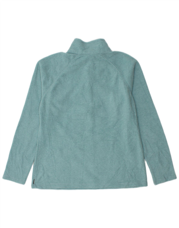 Eddie Bauer Womens Zip Neck Fleece Jumper UK 14 Medium Blue Polyester