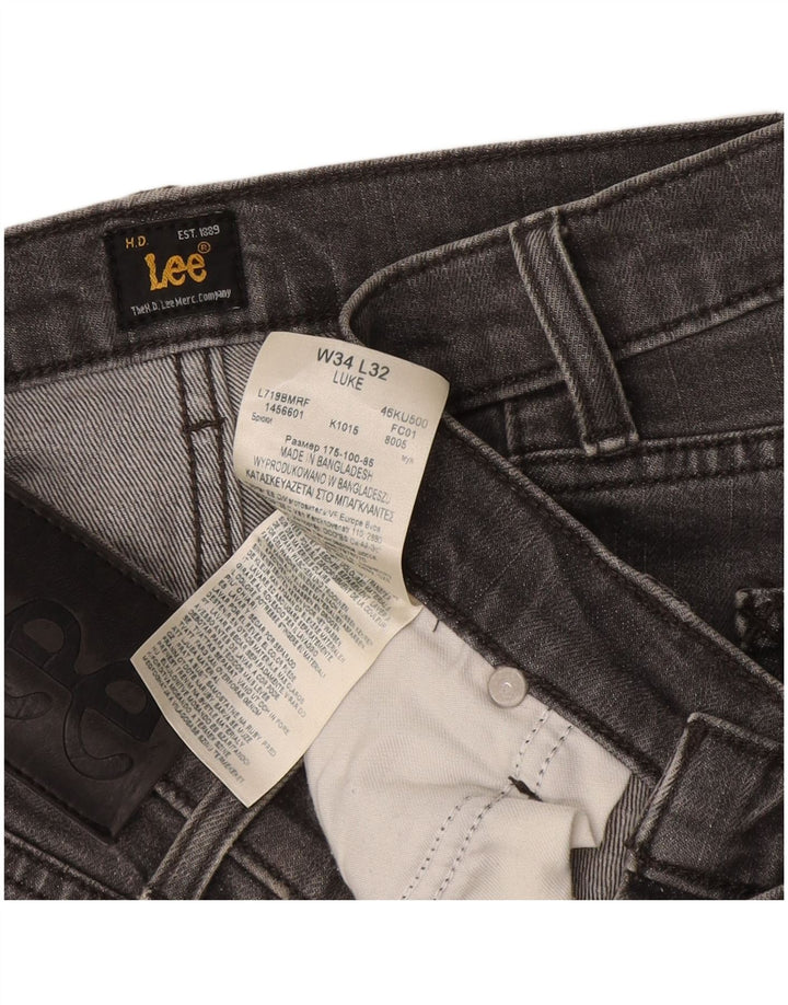 Lee Mens Luke Slim Jeans W34 L32 Grey Cotton