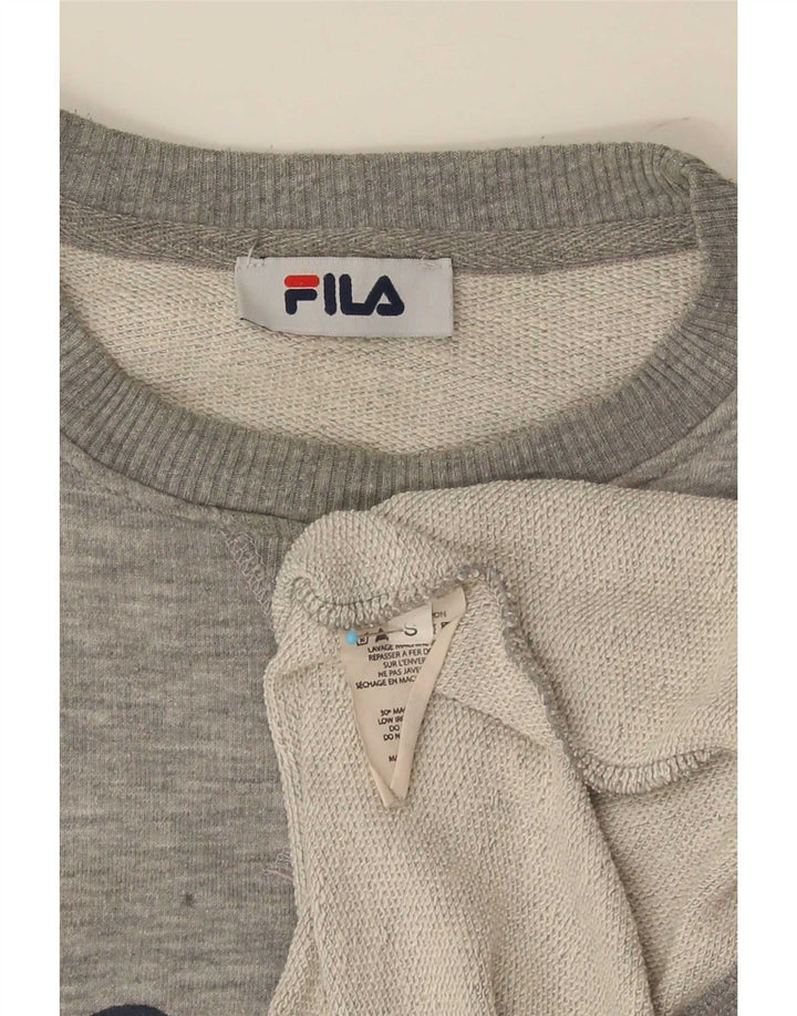 Fila Homme Graphic Sweatshirt Jumper Petit Gris Moucheté Coton