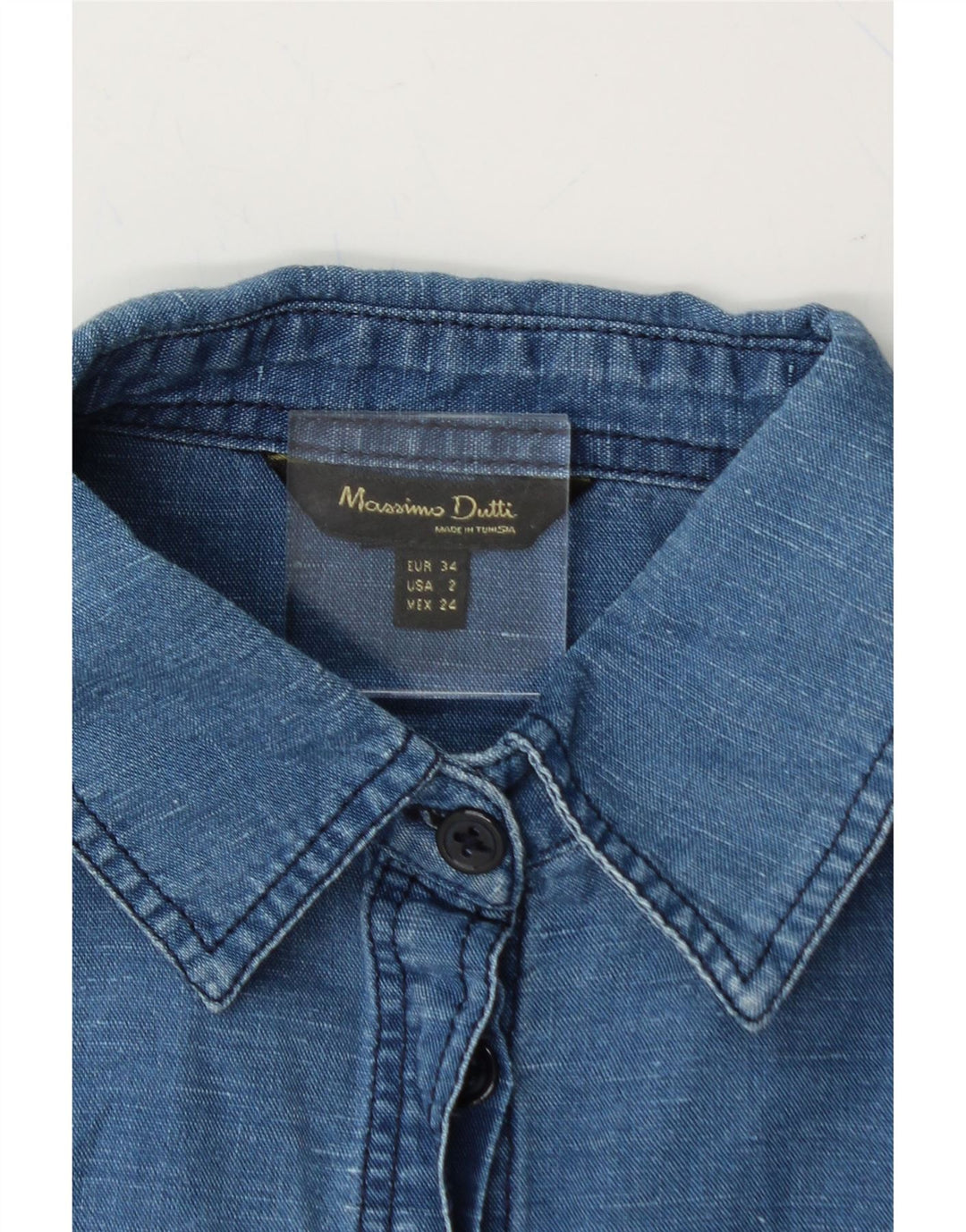 MASSIMO DUTTI Womens Oversized Denim Shirt EU 34 2XS Blue Vintage Massimo Dutti and Second-Hand Massimo Dutti from Messina Hembry 
