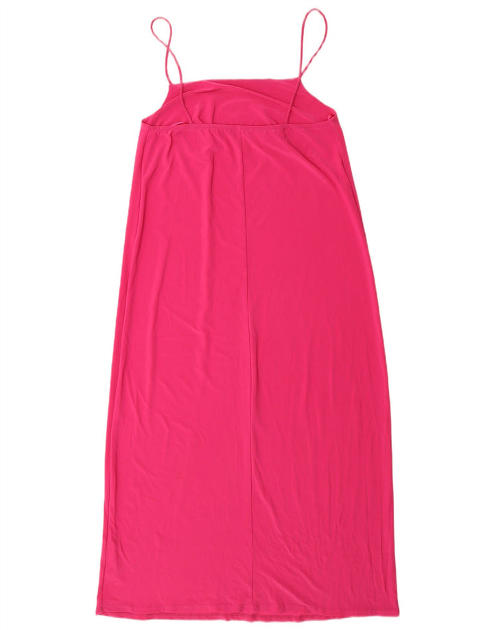 Zara Damen Slip Dress UK 14 Mittelrosa Polyester