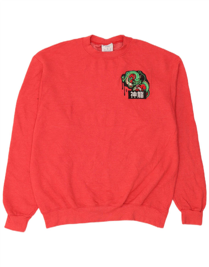 Champion Mens Graphic Sweatshirt Jumper Large Red Cotton