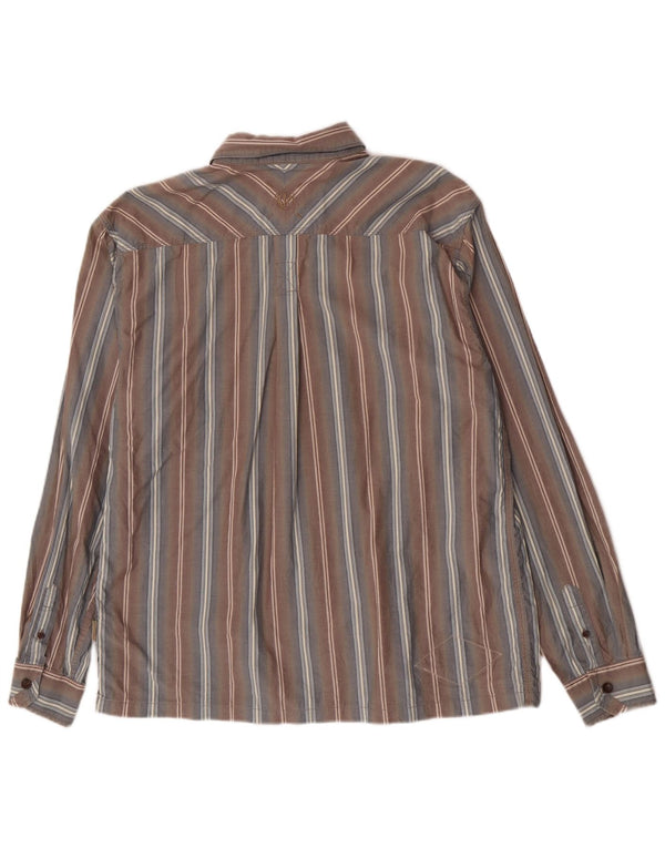 Fat Face Mens Shirt Large Grey Striped Cotton