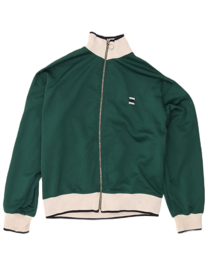 Zara Womens Tracksuit Top Jacket UK 10 Small Green Colourblock Polyester