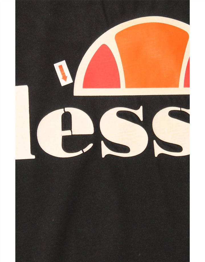 ELLESSE Mens Graphic T-Shirt Top Medium Black Cotton Vintage Ellesse and Second-Hand Ellesse from Messina Hembry 