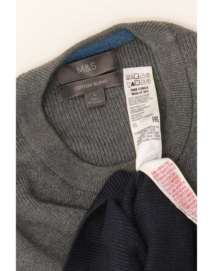 Marks & Spencer Herretrøje med rund hals, stor flerfarvet stribet