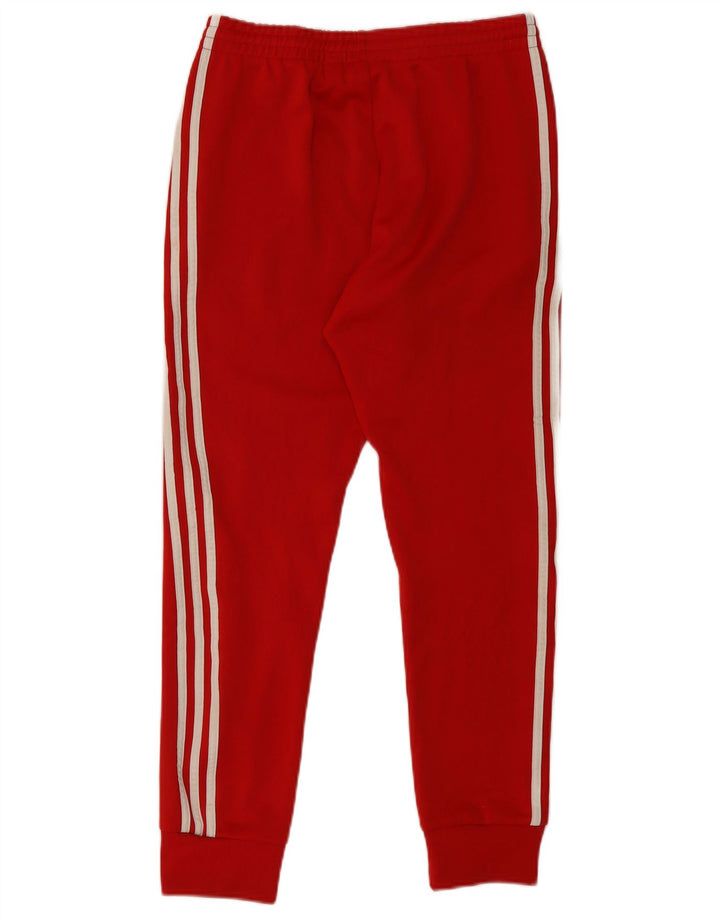 Adidas Mens Tracksuit Trousers Joggers Medium Red Polyester
