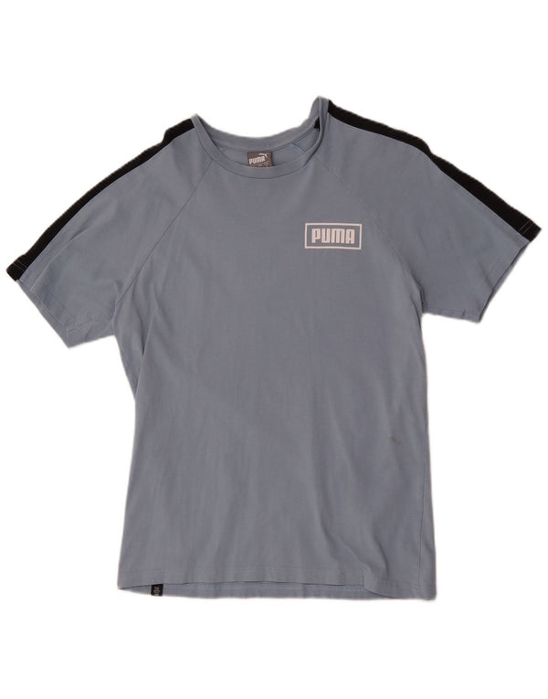 T-shirt grafica da uomo Puma Top Small Blue Colourblock