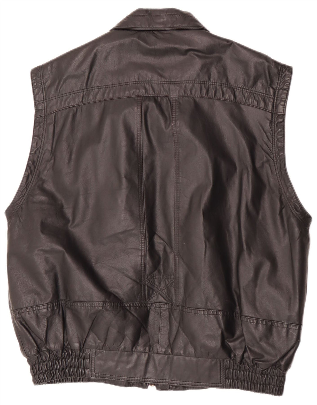 Rover & Lake Mens Leather Gilet IT 50 Large Black