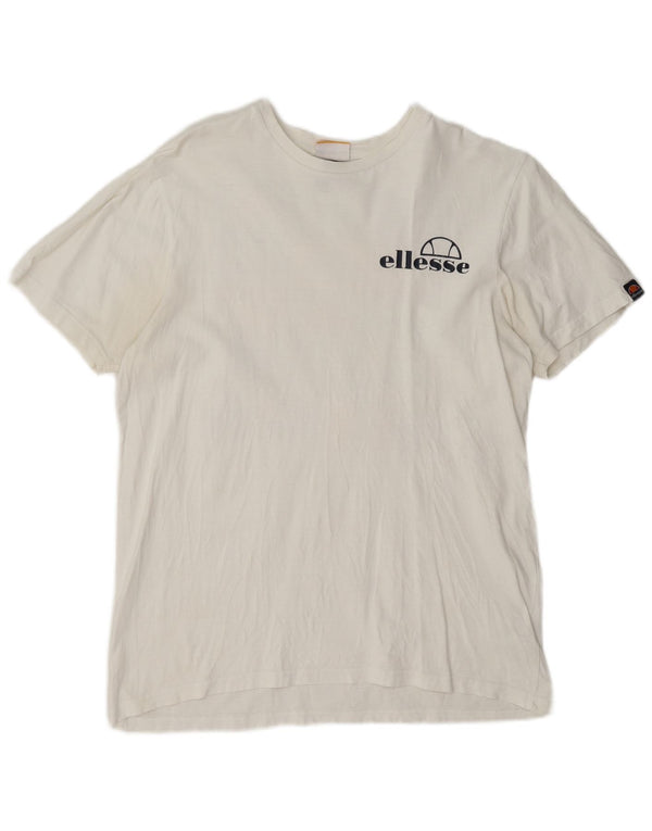 T-shirt grafica da donna Ellesse Top UK 14 cotone bianco medio
