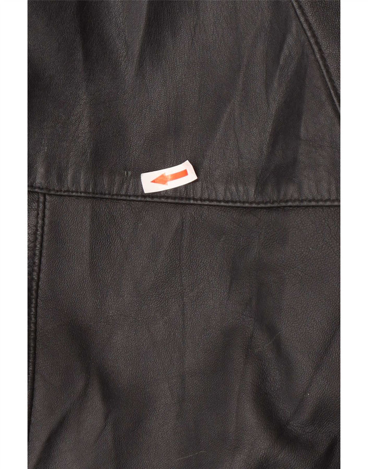 Cappotto oversize in pelle con cappuccio da donna Kiros IT 48 XL Nero