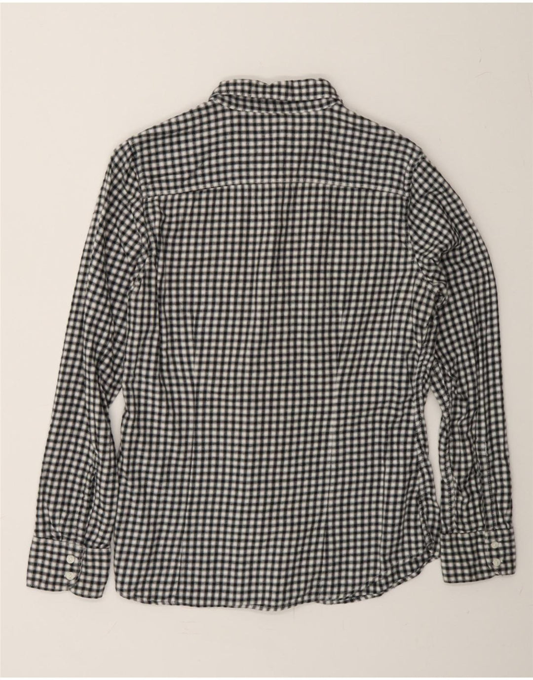 EDDIE BAUER Womens Flannel Shirt UK 14 Medium Black Gingham Vintage Eddie Bauer and Second-Hand Eddie Bauer from Messina Hembry 