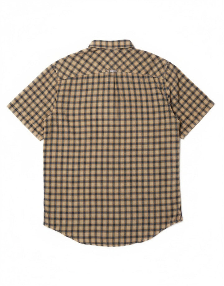 Timberland Mens Earthkeepers Short Sleeve Shirt Small Yellow Check