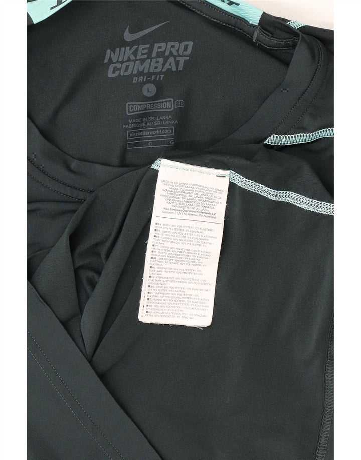 Top Nike Dri Fit Graphic da uomo a maniche lunghe, grande, in poliestere verde