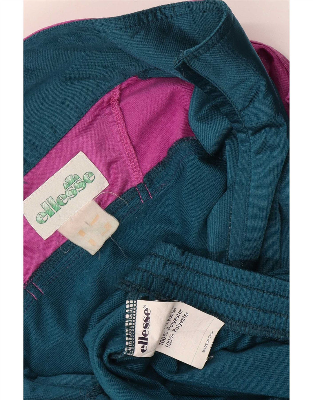 Ellesse Veste de survêtement pour homme Large Bleu Colorblock Polyester
