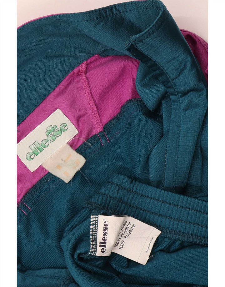 Ellesse Veste de survêtement pour homme Large Bleu Colorblock Polyester