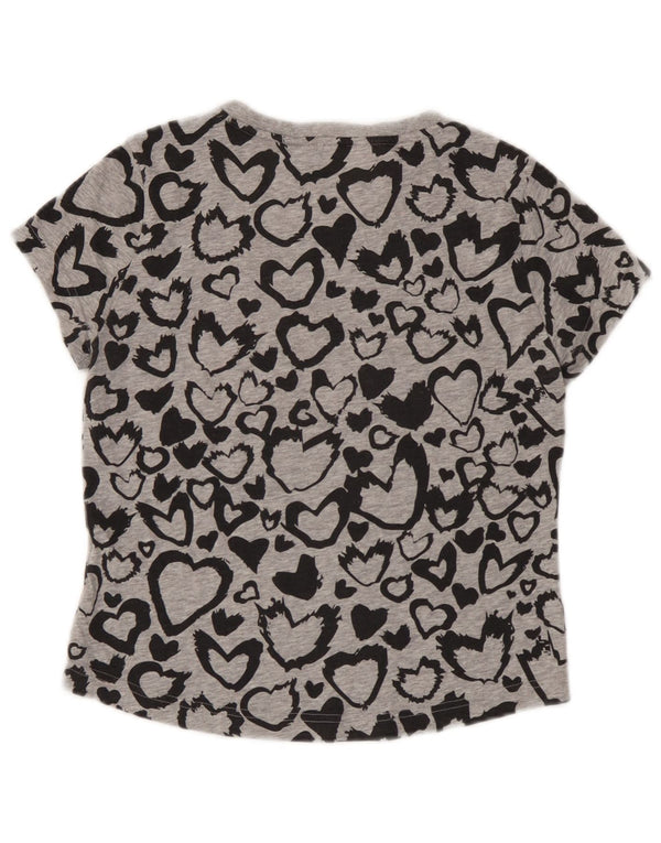 Camiseta Adidas Meninas Graphic 13-14 Anos Cinza Poliéster Coração