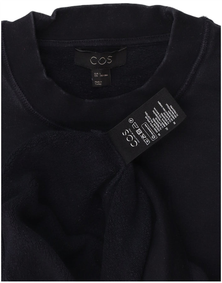 COS Felpa da uomo Maglione grande in cotone blu navy