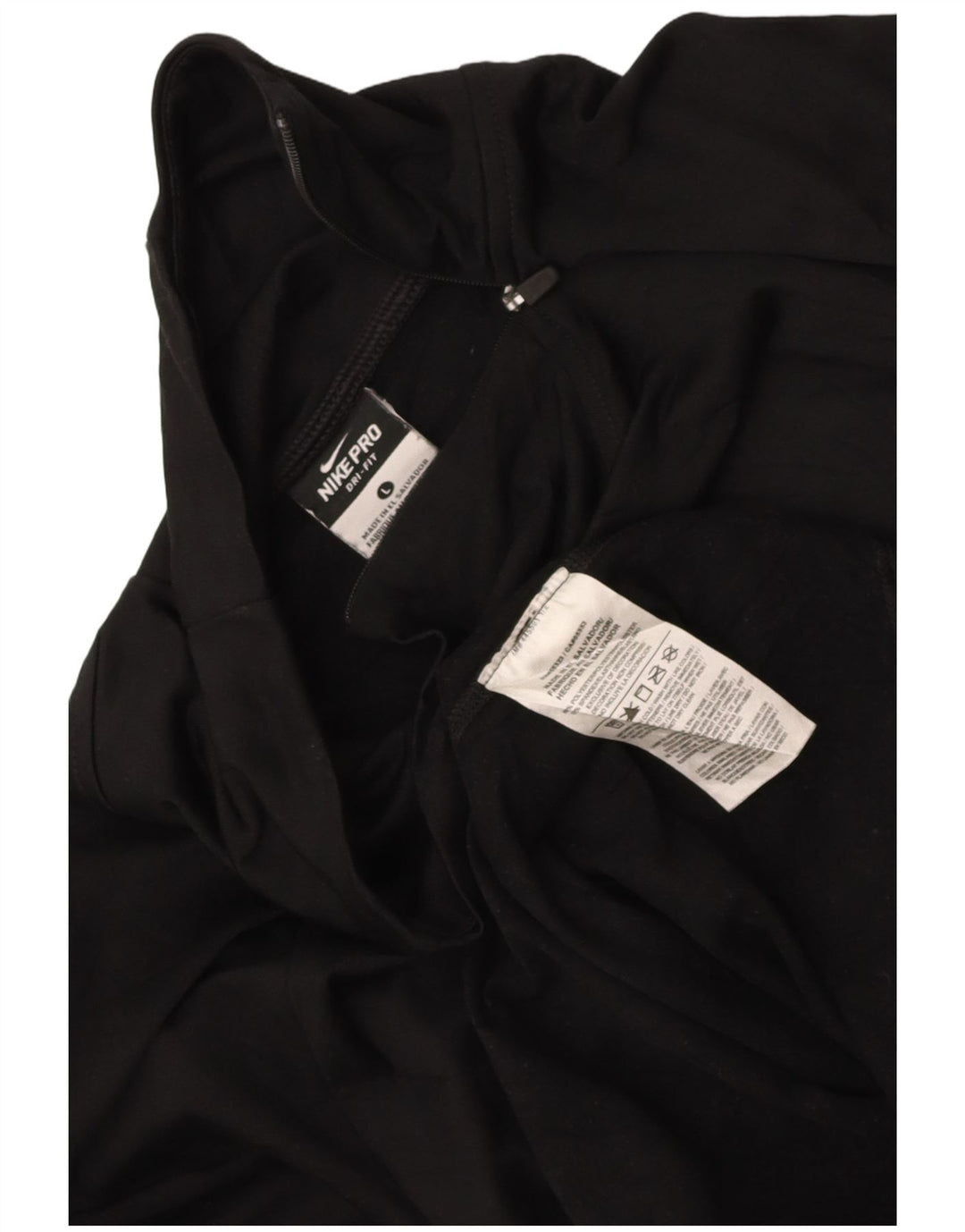 NIKE Womens Dri Fit Zip Neck Pullover Tracksuit Top UK 14 Large Black